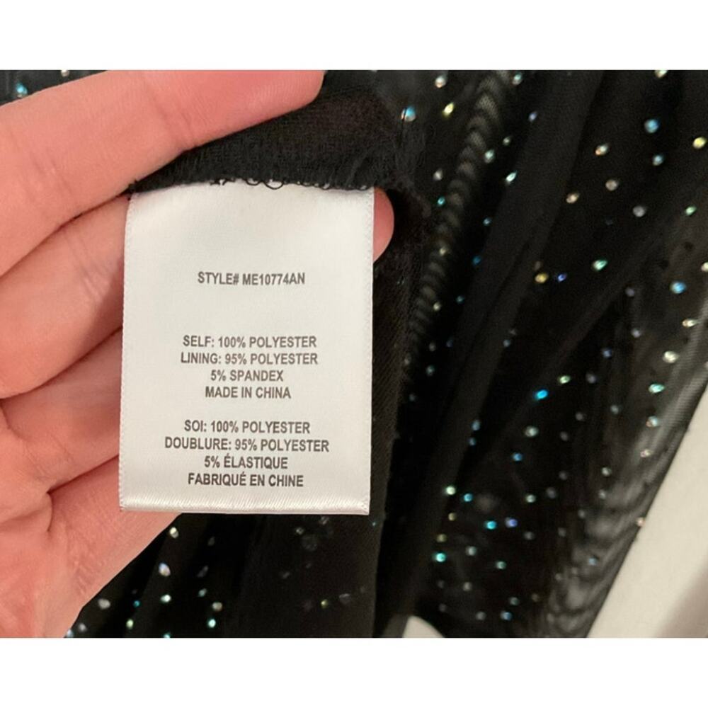 NWT Anthropologie Eva Franco Starlight Sheer Black Tunic Dress Rhinestones Small - Picture 7 of 9